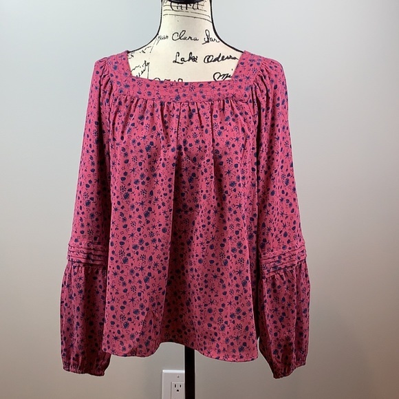 LC Lauren Conrad Floral Print Peasant Blouse - Picture 1 of 6